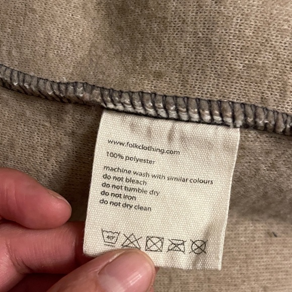 FOLK Puzzle Zip Fleece Jacket - Mineral Green Mix Size 3 Medium - Picture 6 of 15